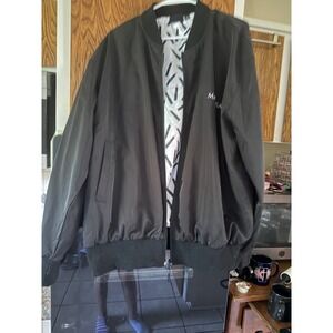 Mary Kay Women Bomber Jacket XL Black Lipstick Print Lining Zip Up Consultant